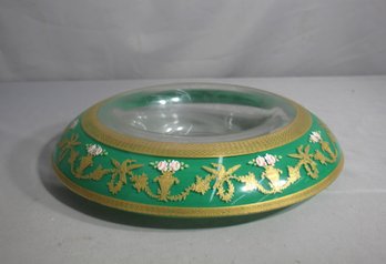 Vintage Glass Waterfall Hand Painted Bowl