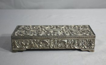 Godinger Silver Plated Jewelry Box With Floral Relief Design