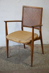 Vintage Mid-Century Cane Back Armchair