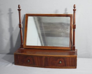 Vintage Dresser Top Vanity Shaving Mirror With 2  Drawers