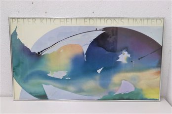 Framed  Blues/Greens Abstract Art Poster Peter Kitchell Editions Limited