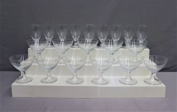 Group Lot Of Stemmed Coupe And Wine Glasses