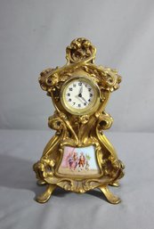 Vintage Ornate Meissen-style Mantle Table Clock