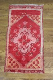 Scarlet Red With Coral Oushak 32.5' X 16.5' Rug