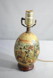 Small Satsuma Hand-Painted Porcelain Lamp'