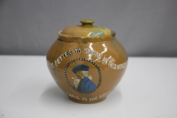 Vintage Stoneware Tabacco Jar -dated Sept 27th 1939