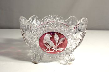 Hofbauer Ruby Red Bird Decorated