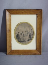 Framed Vintage Intaglio Print  Fancy Luncheon