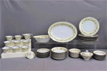 Royal Derby Made In Japan Red Trim Dinner Set ( Setting For 8) 52 Pcs