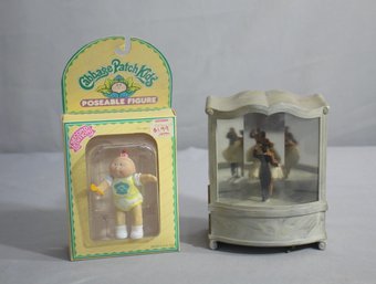 Vintage Ballroom Dancers Music Box And A Cabbage Patch Kids Poseable Figure With COA