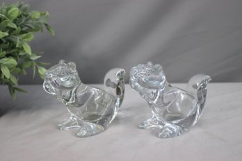 2  Sasaki  Handcrafted Glass  Squirrels.