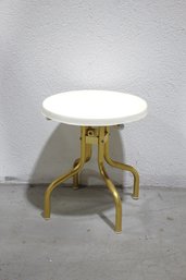 Sleek Modern Small Metal Round Table With Gold Finish