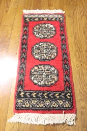 Deep Red Oriental Hand-kontted Runner 26' X 11.5'