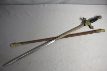 'Antique Ceremonial Sword With Jester Hilt Detail'