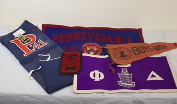 University Of PENNSYLVANIA Felt PENNANT Vintage Penn QUAKER '41' , Fraternity Flag And More