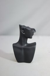 Black Resin Figural Profile Jewelry Display Mannequin Stand