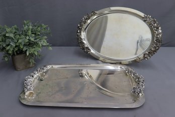 Two E.P Silver-Plated Trays