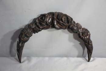 'Antique Floral Wood Carving Wall Hanging'