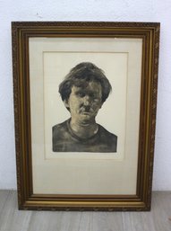 Large Framed Pencil Singed  And Numbered Lithograph