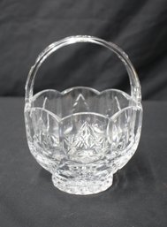 Crystal Clear  Lead Crystal Christmas Bowl Decor With Handle