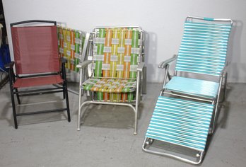 Group Lot Of Beach And Patio Chairs