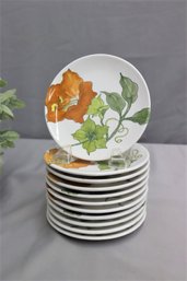 Group Lot Of 11 Hand-Painted Italian Pottery Salad Plates