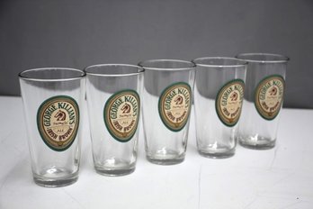 Set Of 5 George Killian's Irish Brown Ale Clear Pint Beer Glass