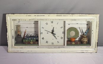 Studio Craft Clock With Double Writer's Diorama Wall Hanging