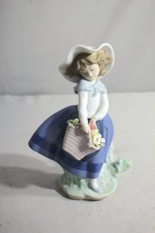 'Lladr 'Pretty Pickings' Porcelain Girl Figurine, Handcrafted In Spain'