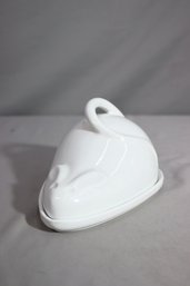 Mouse-shaped Italian Bellini Porcelain Covered Cheese Dish