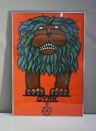 Vintage Poster Print Repro Hubert Hilscher Poster No. 26  1967 CRYK(Circus) Balancing Lion