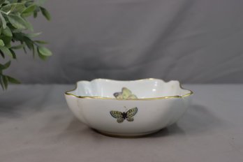 Vintage Limoges Butterfly Pattern Porcelain Bowl