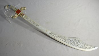 Antique Turkish Decorative Sword In Cast Aluminum'