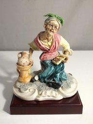 Vintage Portuguese Faience Figurine Of Garlic Seller