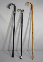 Trio Of Elegant Walking Canes: Vintage And Contemporary Styles