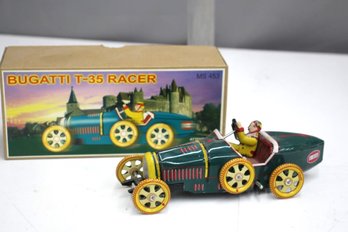 Repro Tin Litho Windup Bugatti T-35 Racer MS453-missing Windup Key