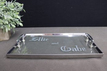 Ellie And Gabe's Glass And Chrome Tray