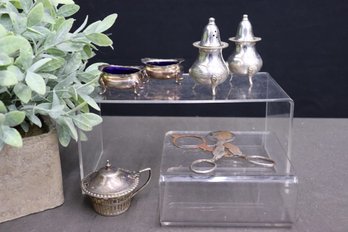 Group Lot Of Victorian-style Metalware Table Top And Cigar Cutter