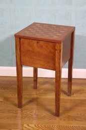 Marquetry Chess Board Flip Top Mahogany Game Table Chest