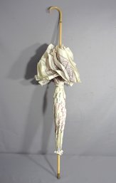 Vintage Floral Parasol With  Handle