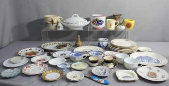 Mixed Group Lot Of Chinaware Plates, Bowls, Cups, Mugs, Etc