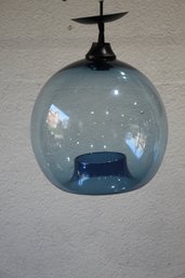 Modern Blue Glass Globe  Pendant Light Fixture