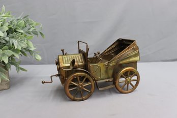 Copper Crank-Wind Up Musical Antique Tin Car