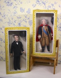 Vintage George Washington  And Abraham Lincoln Doll By Effanbee In Original Box