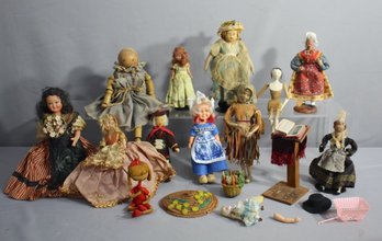 Group Lot Of International Costumed Dolls, And Parts & Accessories