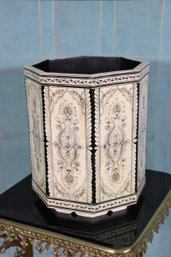 Flourid Design Engraved Bone Octagon Tabletop Bin