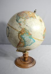 'Antique Elegance: Vintage World Classic Series Globe On Wooden Stand'