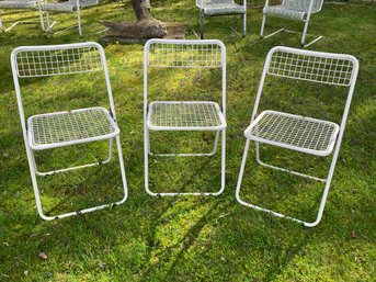3 Vintage Ted Net Folding Chair By Niels Gammelgaard For Ikea, 1980s