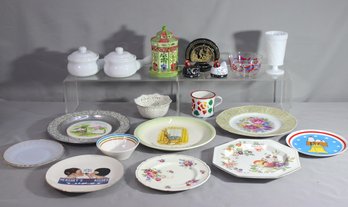 Group Lot Of Vintage Character & Decorative Plates, Cups, Etc...