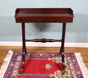 Mahogany Small Rectangular Side Table With 2 Side Drawers